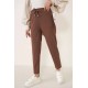 Pantaloni Dama Gabriella Cu Elastic In Talie, Maro