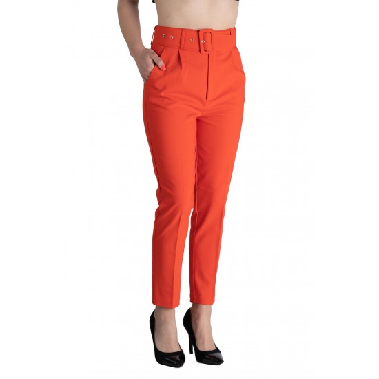 Pantaloni Dama Eleganti Portocaliu Carol Premium